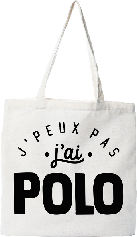 Tote bag coton recyclé j'peux pas j'ai polo 2