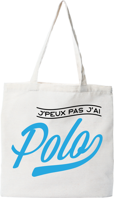 Tote bag coton recyclé j'peux pas j'ai polo
