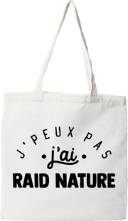 Tote bag coton recyclé j'peux pas j'ai raid nature 2