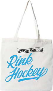 Tote bag coton recyclé j'peux pas j'ai rink hockey