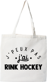 Tote bag coton recyclé j'peux pas j'ai rink hockey 2