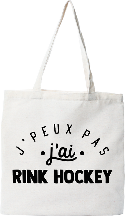 Tote bag coton recyclé j'peux pas j'ai rink hockey 2
