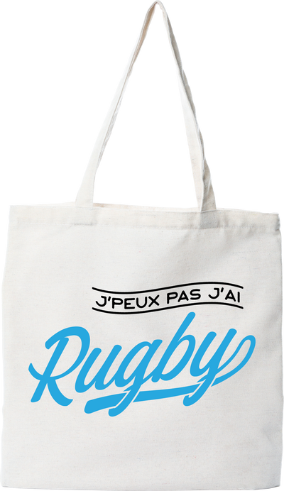 Tote bag coton recyclé j'peux pas j'ai rugby