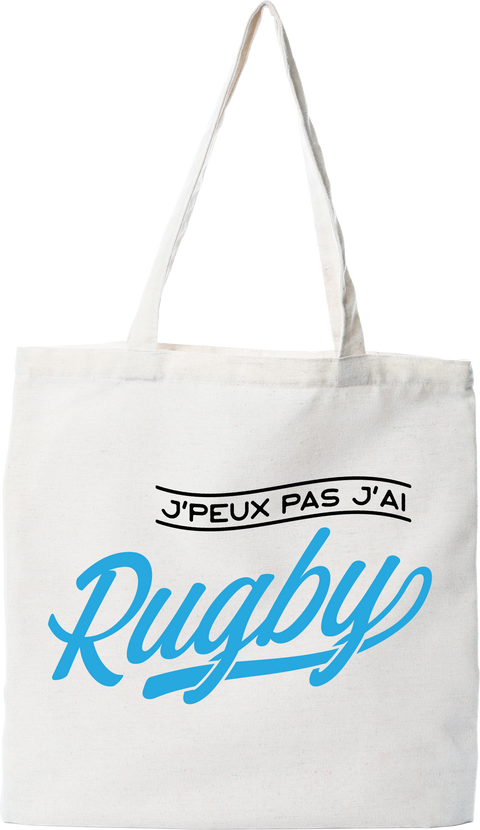 Tote bag coton recyclé j'peux pas j'ai rugby