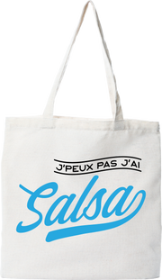 Tote bag coton recyclé j'peux pas j'ai salsa