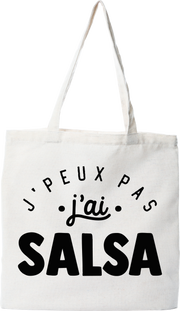 Tote bag coton recyclé j'peux pas j'ai salsa 2