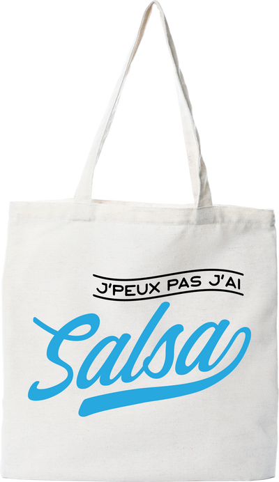 Tote bag coton recyclé j'peux pas j'ai salsa