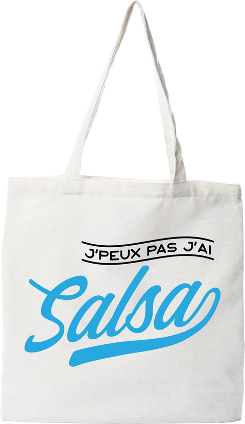 Tote bag coton recyclé j'peux pas j'ai salsa