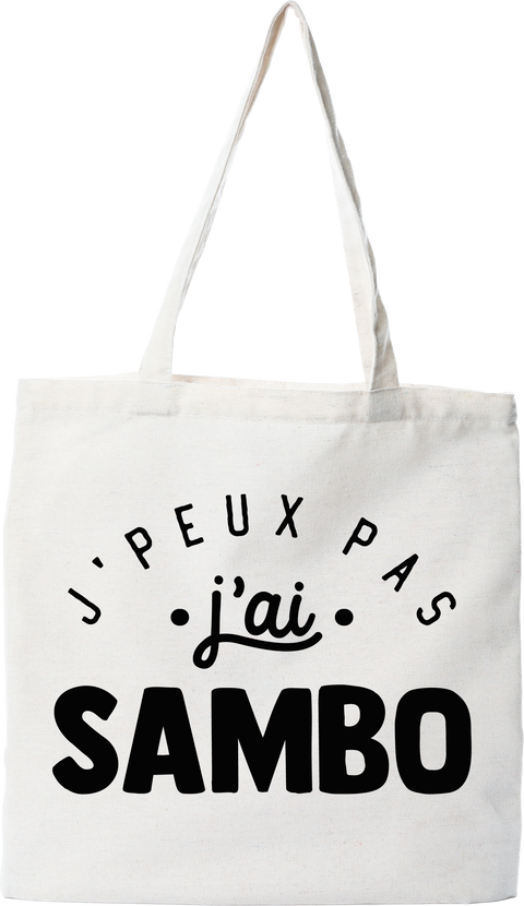 Tote bag coton recyclé j'peux pas j'ai sambo 2