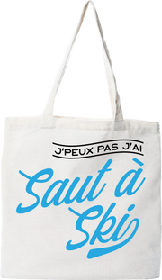 Tote bag coton recyclé j'peux pas j'ai saut à ski
