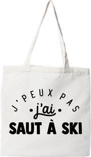 Tote bag coton recyclé j'peux pas j'ai saut à ski 2