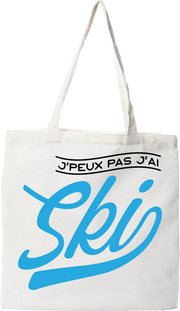 Tote bag coton recyclé j'peux pas j'ai ski