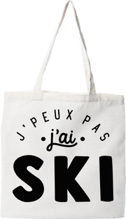 Tote bag coton recyclé j'peux pas j'ai ski 2