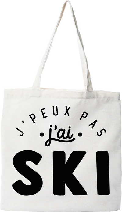 Tote bag coton recyclé j'peux pas j'ai ski 2