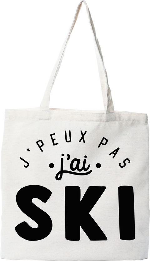 Tote bag coton recyclé j'peux pas j'ai ski 2