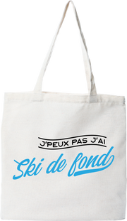 Tote bag coton recyclé j'peux pas j'ai ski de fond