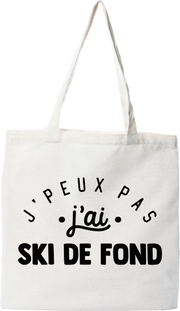 Tote bag coton recyclé j'peux pas j'ai ski de fond 2