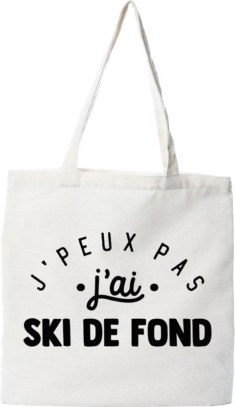 Tote bag coton recyclé j'peux pas j'ai ski de fond 2