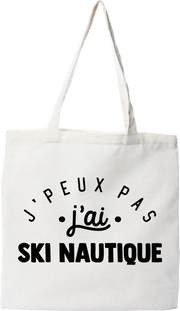 Tote bag coton recyclé j'peux pas j'ai ski nautique 2