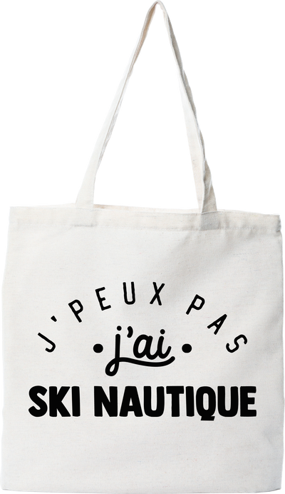 Tote bag coton recyclé j'peux pas j'ai ski nautique 2