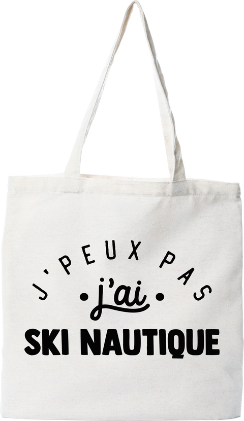 Tote bag coton recyclé j'peux pas j'ai ski nautique 2