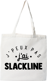 Tote bag coton recyclé j'peux pas j'ai slackline