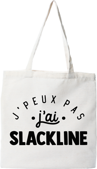 Tote bag coton recyclé j'peux pas j'ai slackline