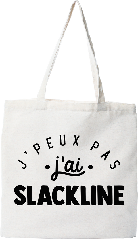 Tote bag coton recyclé j'peux pas j'ai slackline
