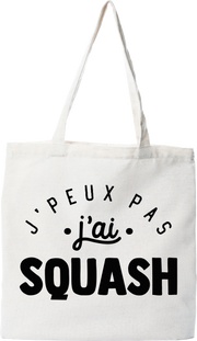 Tote bag coton recyclé j'peux pas j'ai squash 2