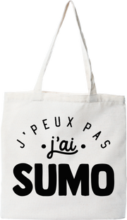 Tote bag coton recyclé j'peux pas j'ai sumo 2
