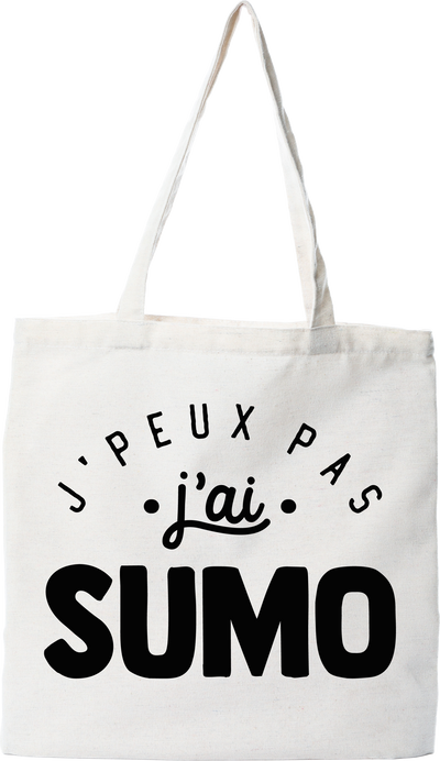 Tote bag coton recyclé j'peux pas j'ai sumo 2
