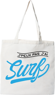 Tote bag coton recyclé j'peux pas j'ai surf