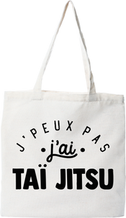 Tote bag coton recyclé j'peux pas j'ai taï jitsu 2