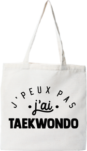 Tote bag coton recyclé j'peux pas j'ai taekwondo 2