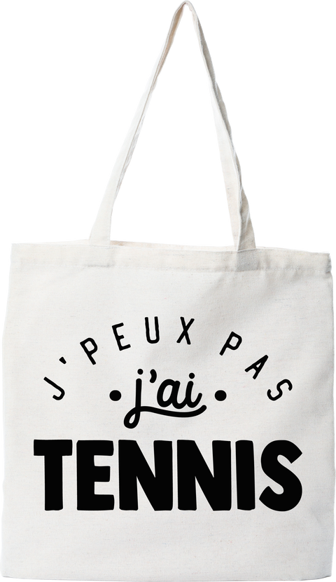 Tote bag coton recyclé j'peux pas j'ai tennis 2