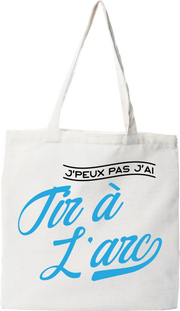 Tote bag coton recyclé j'peux pas j'ai tir à l'arc