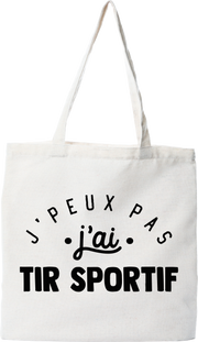 Tote bag coton recyclé j'peux pas j'ai tir sportif 2