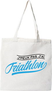 Tote bag coton recyclé j'peux pas j'ai triathlon