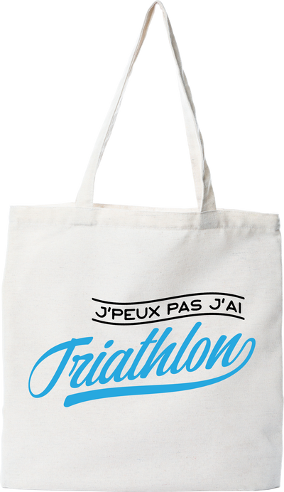 Tote bag coton recyclé j'peux pas j'ai triathlon