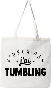 Tote bag coton recyclé j'peux pas j'ai tumbling 2