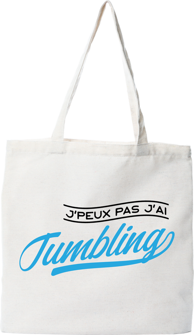 Tote bag coton recyclé j'peux pas j'ai tumbling