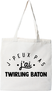 Tote bag coton recyclé j'peux pas j'ai twirling baton 2