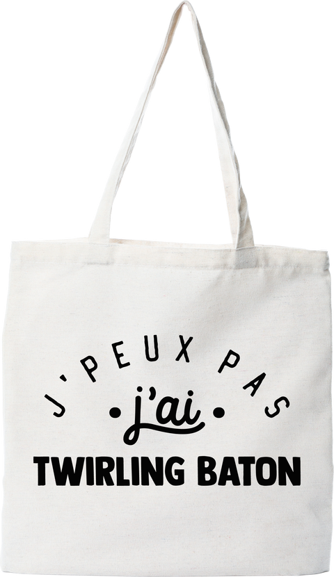 Tote bag coton recyclé j'peux pas j'ai twirling baton 2