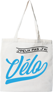 Tote bag coton recyclé j'peux pas j'ai vélo