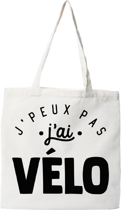 Tote bag coton recyclé j'peux pas j'ai vélo 2