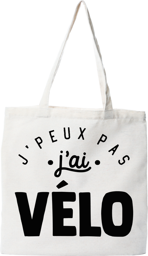 Tote bag coton recyclé j'peux pas j'ai vélo 2