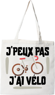 Tote bag coton recyclé j'peux pas j'ai vélo 3