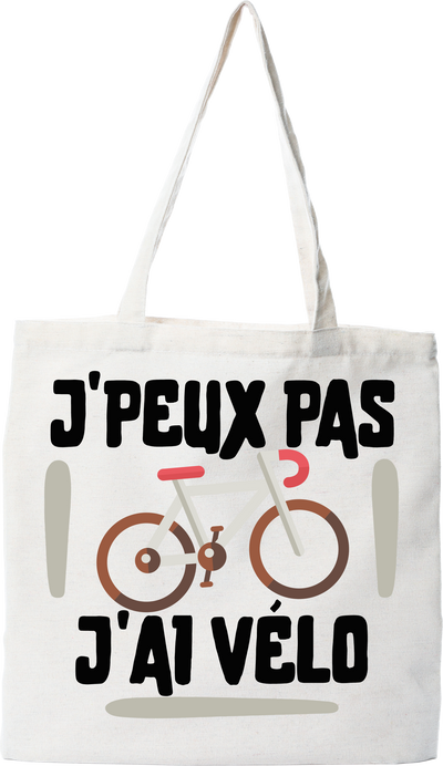 Tote bag coton recyclé j'peux pas j'ai vélo 3