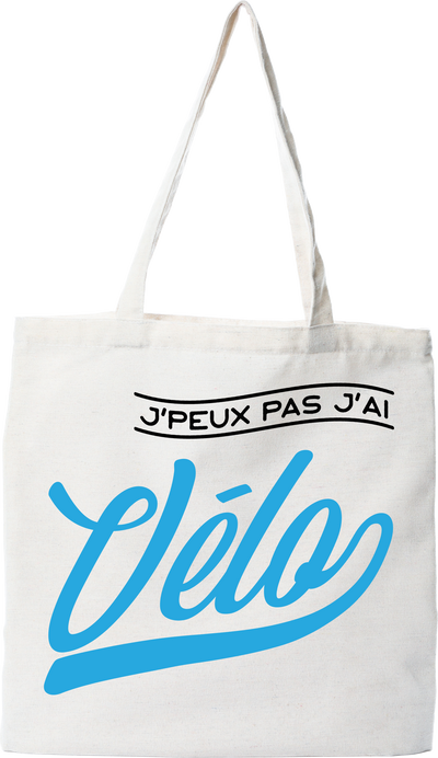 Tote bag coton recyclé j'peux pas j'ai vélo