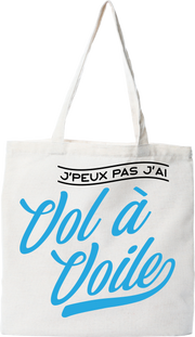 Tote bag coton recyclé j'peux pas j'ai vol à voile